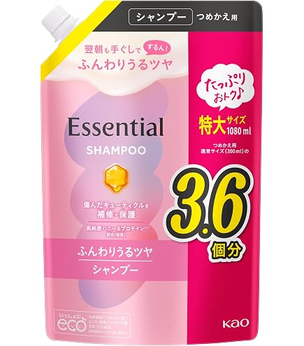 Amazon | 花王 エッセンシャル さらさら速乾 シャンプー 詰替え用