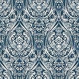 NuWallpaper NU1689 Bohemian Damask Indigo Peel & Stick Wallpaper [並行輸入品]