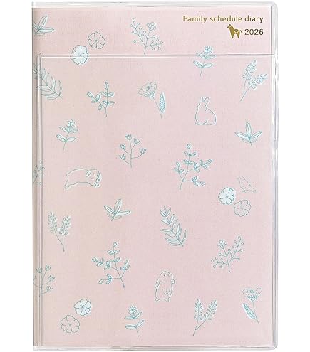 Amazon.co.jp: クツワ 手帳 HI! MY ZOO 家族手帳 2025年 B6 マンスリー