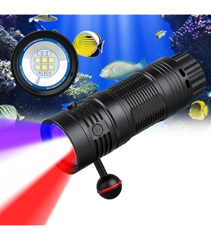 Amazon.co.jp: SecurityIng Diving Light Red Blue White Light 8000lm