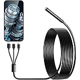 NOUSV ファイバースコープ 内視鏡カメラ 1920P防水USB工業用 7.9mmスネークカメラ 6LED付き マイクロスコープ iPhone/android/macbookなど 用検査カメラ (Type-C/Micro/Lightning,3M)