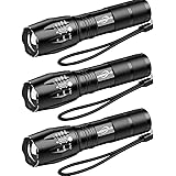 Ultra Bright Flashlights, 2000 Lumens LED Tactical Flashlight, Zoomable, Adjustable Focus, IP65 Waterproof, Portable, 5 Light