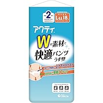 Amazon.co.jp: 大人用紙おむつ うす型 パンツ L-LL 18枚 アクティ Wの