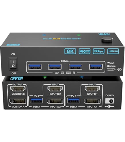 TESmart USB3.0 HDMI KVMスイッチ 4K@60Hz Amazon.com: TESmart USB 3.0 HDMI KVM Switch 1 Monitor 4