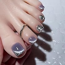 Amazon | COLORBIRD フットネイルチップ 足 24枚 紫 ネイルチップ