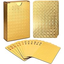 Gold Spielkarten Deck – Wasserdicht, PVC, Diamantstruktur, Ideal Für Poker, Magie & Partys