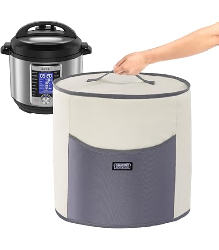 Cotton Instant Pot Cover - 8 Qt Brown Handcrafted Appliance Cover, Made In USA