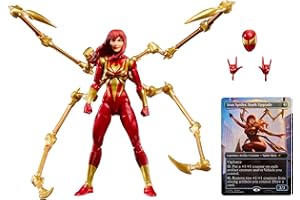 Marvel Legends Series Magic: The Gathering Mary Jane Watson (Iron Spider), 6-Inch Spider-Man Action Figure; Exclusive Foil Collectible Card Game Trading Card, Superhero Toy, Christmas Gift for Boys
