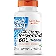 Doctor's Best Trans-Resveratrol 600, Non-GMO, Vegan, Gluten Free, Soy Free, 600 mg, 60 Veggie Caps