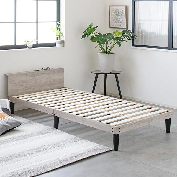 Amazon｜おしゃれな ホテル 白い ハイバック レザー すのこベッド