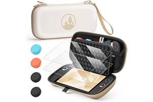 【2025 登場 ケースセット】Switch 2 対応 ケース収納バッグ 保護フィルム 2 枚 + スティックカバー 4 枚付き ドット付きハニカムパネル画面保護 防塵防水耐衝撃 大容量 ゲームカード 10 枚収納 コントローラー/ドック/ケーブル携