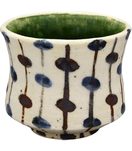 Amazon.co.jp: 美濃焼 「 中垣連次 」 7寸 深皿 織部 亀甲紋 直径約