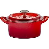 グッドプラス (GoodPlus+) キャストポット 18cm レッド 鋳物ホーロー鍋 無水調理 蒸気循環 外面ホーロー加工 内面特殊マットホーロー加工 ステンレスつまみ レシピブック付き IHオール熱源対応