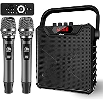 Amazon | Giecy スピーカーセット 拡声器 ワイヤレスマイク2本