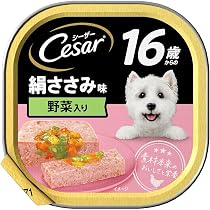 Amazon.co.jp: シーザー トレイ 16歳からの シニア犬 100g×24個 絹