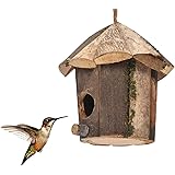 屋外用の巣箱 - 木製の自然の鳥の家 | 屋外用の巣箱スズメのハチドリのための天然木の巣箱キット A/a