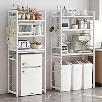 Amazon.co.jp: 幅伸縮 ゴミ箱上ラック 65~85cm 冷蔵庫上ラック