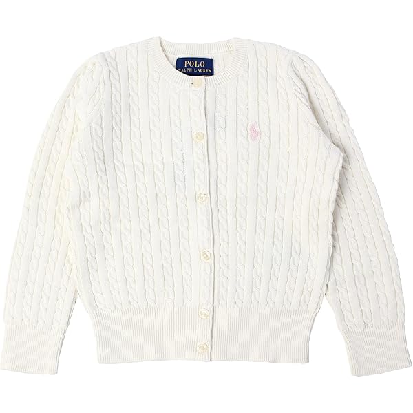 美品　POLO RALPH LAUREN コットンペプラム　ケーブルカーディガン ケーブルニット コットン ペプラム カーディガン（カーディガン/ボレロ