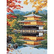 Amazon | クロスステッチ刺繍 日本の風景 秋の金閣寺 人気図案印刷