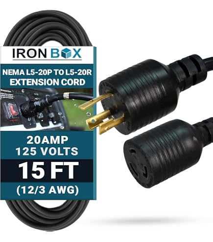 Amazon.co.jp: NEMA L6-20 延長電源コード - 20A/250V, 12/3 AWG