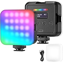 撮影用LEDライト、超高輝度5段調節機能、充電式2000mAh、コンパクトデザイ Amazon | ataraxia 撮影用ライト 2packセット ビデオLEDライト