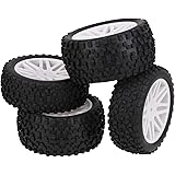 Mxfans 4ピース 12mm 六角 RC 1/10 フロント リア ホイール リム & タイヤ 66012/66032 RC 1/10 オフロード バギー用