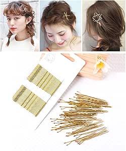 Amazon Shefun ヘアピン 髪 ピン セット 髪束ね 前髪 ヘアアレンジ ヘアクリップ 黒 ゴールドカラーピン 可愛い レディース 女の子 50枚入りjp146 ゴールド S1 B Shefun ヘアピン 通販