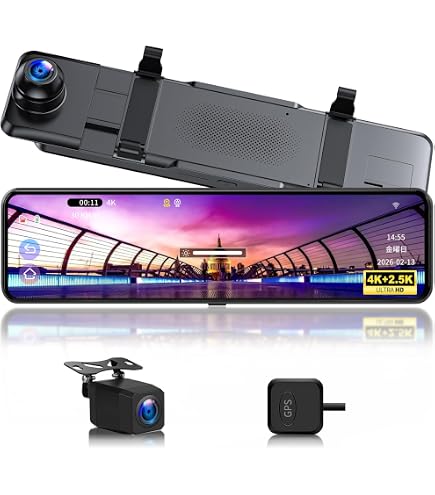 Amazon | Changer ドライブレコーダー ミラー型 【 4K+2.5K 伸縮式