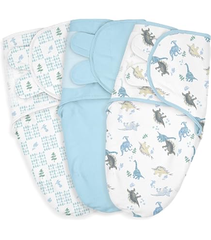 Hudson Baby Cotton Quilted Swaddle Wraps - 3 Pack Winter Forest Print, Hook & Loop Closures, 0-3 Months, Unisex
