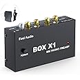 Fosi Audio BOX X1 フォノ プリアンプ MM ポータブヘッドフォンアンプ 超コンパクトミニステレオ Phono 3.5MMヘッドフォン・RCA出力 蓄音機・レコードプレーヤー ターンテーブル用 DC12V電源アダプタ付き