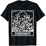 ムーンキャットジャッジメントオカルトタロットカードシャツメンズレディース Tシャツ