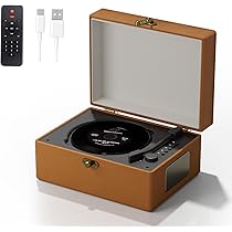 レトロなポータブルプレーヤー Amazon.co.jp: ポータブルCDプレーヤー、レトロデザイン、充電式