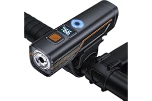 RACAYZEE 自転車 ライト  光センサー搭載 自動点灯 高輝度 5つ点灯モード 自転車ヘッドライト ロードバイク クロスバイク ライト TYPE-C急速充電 取付簡単 懐中電灯兼用 通勤用 防水 防振 防災 地震/停電/登山/夜釣り 緊急用