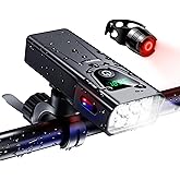 自転車 ライト 充電式 【6つ強力ランプ 5200mAh大容量】 高輝度 1000ルーメン 自転車ヘッドライト 5つ調光モード サイド視認灯付き モバイルバッテリー機能付き IPX6防水 防振 自転車ライト LEDヘッドライト 懐中電灯兼用 電池残量