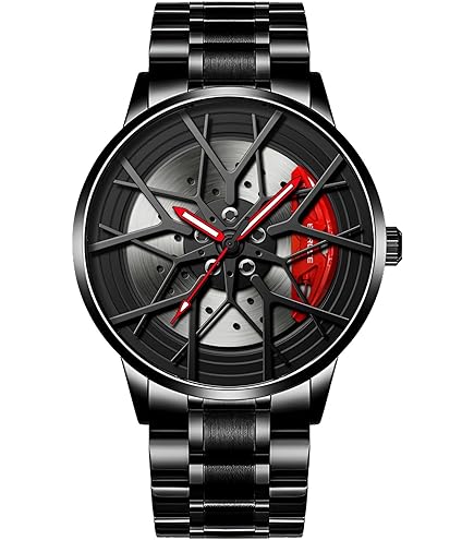 Amazon.co.jp: 自動巻き時計車のホイール時計アナログクォーツ時計