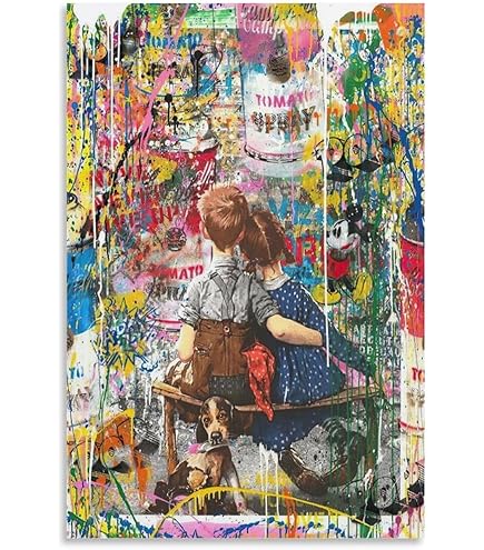 バンクシー　ストロベリードーナツ　キャンバスアート　50×70cm Banksy 楽天市場】【マラソン限定クーポン】バンクシー アートパネル BANKSY