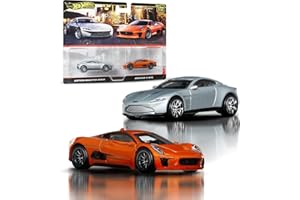 ホットウィール(Hot Wheels) プレミアム 2パック アストンマーティン DB10 / ジャガー C-X75 乗り物おもちゃ ミニカー 3歳から マルチ JBL04