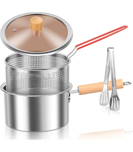 20 CM DEEP FAT FRYER SET PRIMA 3PC INDUCTION CHIP PAN STAINLESS STEEL POT LID & BASKET HOME KITCHEN PROFESSIONAL FOOD COOKING UK FREE P&P On - View #9