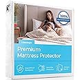 (Twin) - LINENSPA Premium Smooth Fabric Mattress Protector - 100% Waterproof - Hypoallergenic - 10 Year Warranty - Vinyl Free