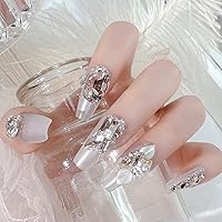 Amazon | ネイルチップ ロング 付け爪 24枚入 キラキラ 光沢