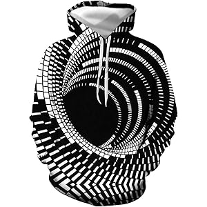 LY メンズカジュアルプルオーバーパーカートレーナー女性の3Dグラフィックフード付きのカジュアルベーシックパーカースウェ…