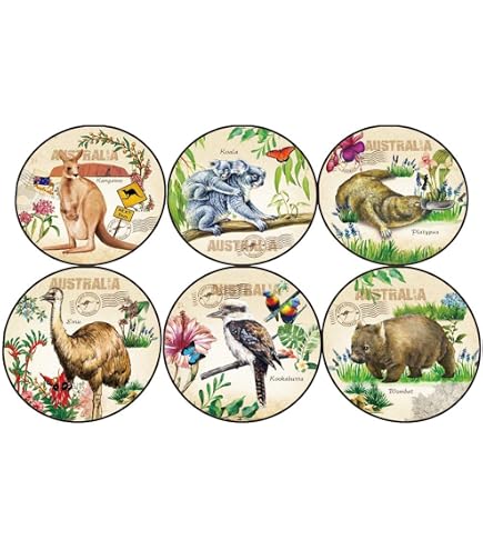 4 set – cute Kangaroo sottobicchiere – Australia australiano Travel Joey Fun Gift # 8844