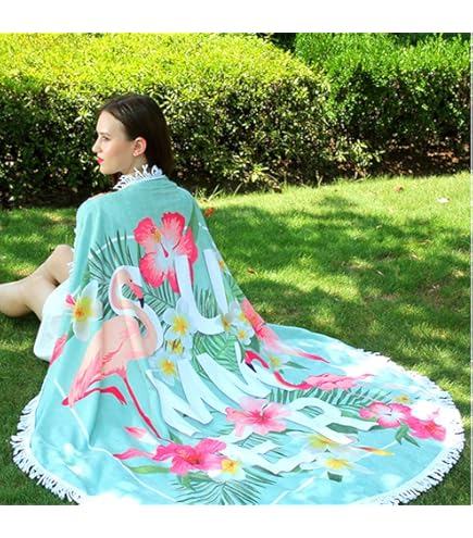 Amazon.co.jp: WTW ダブルティー ラウンドビーチタオル サークルビーチ