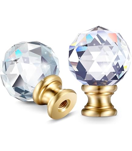 Uxcell Brass Lamp Finial Set – M6 Thread 2-Inch Tall Shade Holder Decorative Knobs (2 Pieces)