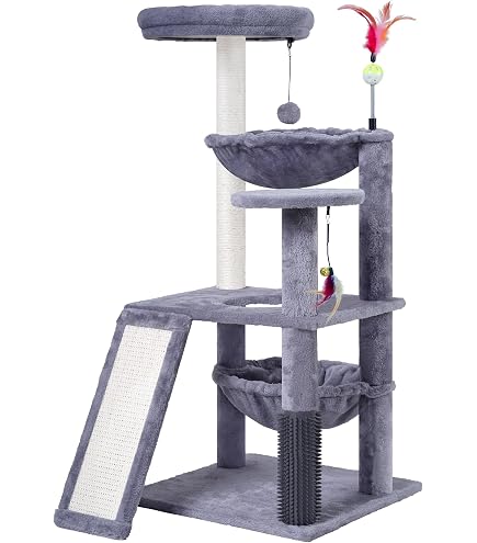 Amazon | 猫タワー 据え置き型 麻紐 全高155cm 安定性 多頭飼い対応