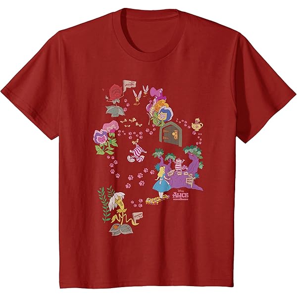 未使用　&ellecy 不思議の国のアリス　シャツ Amazon | 不思議の国のアリス チェシャ猫 All Mad Here Tシャツ | T