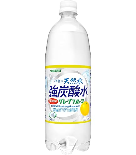Amazon.co.jp: サンガリア 伊賀の天然水 強炭酸水レモン 1000ml×12本