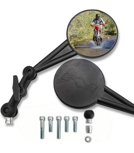 TANAX AEX7-BB Motorcycle Mirror, Napoleon Cowling Mirror 7 [Left
