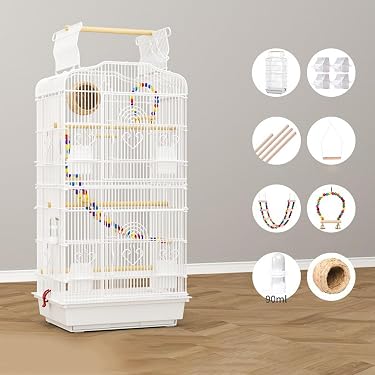 大型 バードケージ 鳥かご キャスター付き天井オープン オウム インコ