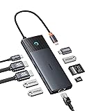 Baseus USB-C ハブ 10-in-1 4K (120hz) デュアルディスプレイ HDMIハブ 2画面拡張 PD100W 10Gbps 高速データ転送 USB 3.2 LAN 1Gbps イーサネット SD/TF カードリーダー Macbook Pro ノートパソコン iPad Proなどに対応 急速充電 ドッキングステーション Metal Gleam II